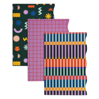 General Supply Goods + Co - Ensemble de cahiers de notes graphiques - Paquet de 3-Ensemble de trois cahiers de notes graphiques aux motifs variés