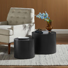 Modway - Amani Nidification ronde Tables basses Ensemble de 2 - Noir-Placage de frêne