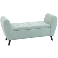 HOMCOM - Banc de rangement rembourré avec accoudoirs - vert-Le design capitonné ajoute une touche de glamour élégant à votre maison 