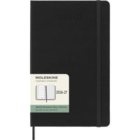 Moleskine - Agenda semainier  Classic 18 mois 2026-2027 - couverture rigide - 12 -7 x 21 cm - noir - Anglais-Agenda semainier daté de juillet 2026 à décembre 2027
