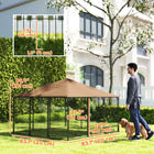 PawHut - chenil pour chien d’extérieur 6,9 pi L x 6,9 pi l x 5 pi H avec auvent et gamelles rotatives-Taille spacieuse 