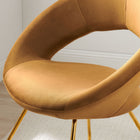 Modway - Nouvelle Performance Velvet Chaise à manger Ensemble de 2 - Cognac d’or-Épingles de pied non marquées