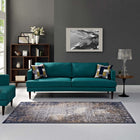 Modway - Kalene Turc vintage vieilli vieilli Tapis de 5 pi l x 8 pi L - Rouille bleue et crème-Dessous en caoutchouc rainuré de préhension 