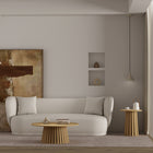 Manhattan Comfort - Ensemble de 2 tables basses et d’appoint Layla modernes - Chêne naturel-Le plateau de table rond élégant offre un espace de surface généreux pour la décoration, les boissons ou d'autres essentiels