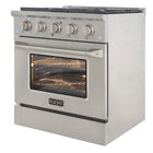 Kucht - 30 po Série KNG Cuisinière Pro Style au gaz naturel - Acier inoxydable-Grilles de cuisson robustes en fonte résistantes à la chaleur intense permettant de déplacer les ustensiles d’un brûleur à l’autre sans les soulever