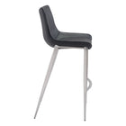 Zuo - Magnus Tabouret de bar - Noir/Argent - Ensemble de 2-Dimensions: 21,7 po L x 20,7 po L x 43,3 po H