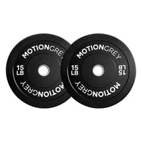 MotionGrey - Disques de musculation standard - Disques olympiques pour barre d’haltérophilie - 15 lb - Noir - Lot de 2-Plaques avec revêtement en caoutchouc durable : Revêtement épais qui réduit le bruit, protège le sol et assure une durabilité à long terme