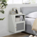 Modway - Covelo Fixation murale Table de chevet, Gris clair-Peinture en poudre