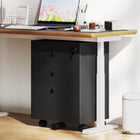HOMCOM - Caisson à 3 tiroirs avec serrure, mobile - noir-Taille compacte adaptée sous la plupart des bureaux pour gagner de la place 
