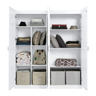 Manhattan Comfort - Hopkins 59,22 po Ensemble Moderne 2 Pièces Armoire de Rangement à 11 Étagères - Blanc-Style de porte à ouverture à 90° avec charnière de porte européenne à fermeture douce