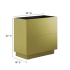 Modway - Quantum 36" Armoire de toilette de salle de bain (lavabo non inclus) - Or-Tiroir à glissement complet