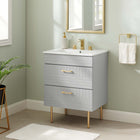 Modway - Daybreak 24" Vanette de salle de bain - Gris clair-Construction en bois d’hévéa, MDF, panneau de particules