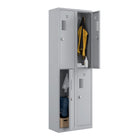 Ceha - Casier NH Series batterie de 2, 2 niveaux avec aérations avant à trous, gris clair-Construction en acier de haute qualité avec revêtement poudre