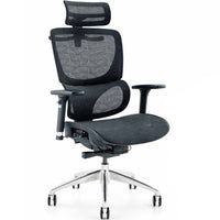 MotionGrey - Space Mesh Chair - Chaise de bureau ergonomique avec appuie-tête reglable et dossier pivotant-Dos en maille pour la respirabilite, siege en maille à tissage serre