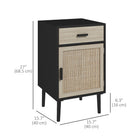HOMCOM - Tables de nuit hautes avec rangement pour chambre - noir - lot de 2-Le design exquis en rotin met en valeur la décoration de votre intérieur