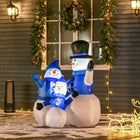 HOMCOM - Bonhommes de neige gonflables de Noël éclairés LED de 4FT grande décoration de vacances - Bleu-Illuminé avec 3 jeux de lumière LED internes pour une meilleure visualisation nocturne 