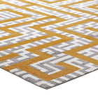 Modway - Nahia Labyrinthe géométrique Tapis de comédie 8 pi l x 10 pi L - Ivoire gris clair et jaune banane-Dessous du tissu de jute adhéré