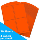 JAM Paper - Étiquettes postales, 4 x 5 po, rouge fluo, 2 paquets de 120 (354329162G)-Taille : Très grand, 5 x 4 po