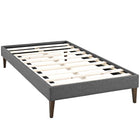 Modway - Tessie Tissu Cadre de lit simple avec pieds carrés et effilés, Gris-Cadre en bois massif