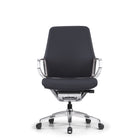 DecentLiving - Chaise de bureau à hauteur standard - Noir-Chaise de bureau en cuir véritable haut de gamme