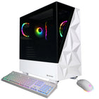 CyberPowerPC - Ordinateur de bureau de jeu - AMD Ryzen 7 9700X - NVIDIA GeForce RTX 5060 Ti 8 Go - 16 Go DDR5 - Disque SSD PCIe 4,0 de 1 To - Blanc-AMD Ryzen 7 9700X 3,8GHz (Max 5,5GHz)