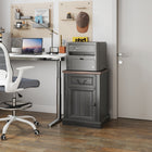 HOMCOM - Table d’appoint - noir - lot de 2-Inclut un kit anti-basculement, assurant la sécurité des familles 