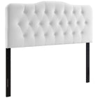 Modway - Annabel Touffe de diamant Performance Velvet Tête de lit Queen, Blanc-Luxueuse tête de lit reine moderne