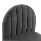 Modway - Isla Chenal Touffé Tissu rembourré Fauteuil d’appoint de salle à manger - Charbon noir-8