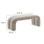Modway - Dax Chenille de 50,5" Rembourré Banc d’accent - Kaki-Sellerie en chenille