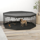 PawHut - Parc pliable pour chien 8 panneaux avec tapis de sol et housse - 24 po L-Huit panneaux créent des formes ajustables pour différents espaces