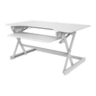 Rocelco - Support de bureau haut de gamme DADR-40 à hauteur réglable - 40 po - avec portée verticale allongée - Blanc-Support de bureau à hauteur réglable avec portée verticale allongée