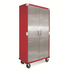 Seville Classics - Armoire de rangement roulante UltraHD - 36 po L x 18 po l x 72 po H - Rouge-4 étagères au total (3 à hauteur réglable)
