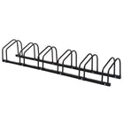 HOMCOM - Support de stationnement au sol pour 6 vélos, usage intérieur et extérieur - noir-Fabriqué en acier robuste pour une durabilité à long terme