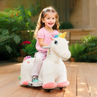 Qaba - Véhicule licorne 6V pour enfants avec musique avant - blanc-Hauteur d’assise de 10,2 po (26 cm) permettant aux enfants de s’asseoir confortablement 