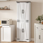 HOMCOM - Armoire de rangement 72 po pour salle à manger - blanc-Couleur : Blanc, Chêne 