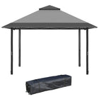 Outsunny - Tente auvent de réception d'extérieur pliante 13 pi l x 13 pi L avec aération sur le toit - Gris-La tente à auvent pop-up de grande taille peut accueillir confortablement un groupe moyen de personnes