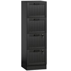 HOMCOM - Caisson à 4 tiroirs pour documents format lettre/A4 avec serrure - noir-Quatre tiroirs à dossiers minimisent l'encombrement du bureau 
