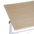 HOMCOM - Bureau debout mobile à hauteur réglable - 23,5 po L x 15,75 po l x 30,75 po H - bois naturel-Peut servir de table de chevet, table d'appoint pour canapé, mini chariot-bar, jardin mobile, etc. 