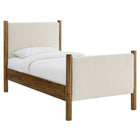 Modway - Maven Taille jumelle Tissu tapis Lit de plateforme, Noyer d’ivoire-Assemblée requise