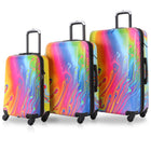 TUCCI Italy - Vortice II Art 3 pièces Ensemble de valises à bagages-Ensemble de bagages complets - valises cabine de 20 », 24 » de taille moyenne et 28 » de grande taille pour toute durée de voyage