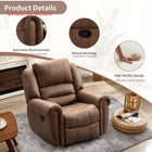 Ebello - Chemika Fauteuil inclinable manuel grand format à rembourrage ultra-doux classique de 40,9 po avec clous décoratifs, couleur brun-6