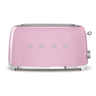 SMEG - Toaster Rétro À Long Slot 4 Tranches - Rose-10 niveaux de grillage différents pour de meilleurs résultats , fonction de décongélation , fonction de réchauffage , fonction bagel pour griller uniquement un côté de la tranche.