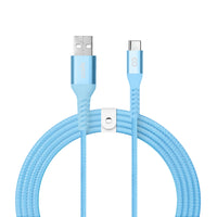 LOGiiX - Vibrance Braid 1,2M USB-A vers USB-C - Turquoise-Câble USB-A vers USB-C de 1,2 m (*3,94 pi) pour charger et synchroniser les appareils USB-C.