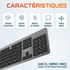 Delton - Ensemble clavier et souris sans fil ultra-fin K100 - argent-Boostez votre productivité grâce à des touches multimédia dédiées qui vous permettent d'accéder rapidement aux commandes multimédia.