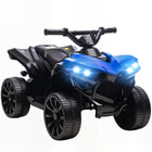 Qaba - VTT pour enfants à 4 roues, alimenté par batterie 6V avec musique et phares à DEL - bleu-Puissant moteur 6V qui roule sur différents terrains, éveillant la curiosité
