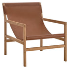 Modway - Sonora Cuir Fauteuil à bandoulière - Chestnut Tan-Cadre en bois de teck