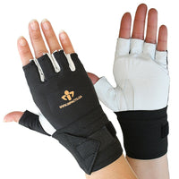 IMPACTO® 471-31 X-GR Paire Gant Antichocs avec Support de poignet élastique, demi-doigts, coussinet gel dans la paume-1