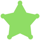 JAM Paper - Rouleaux d'étiquettes standard - Sherrif Star - 2 3/4 x 2 3/4 - vert fluo - 125 étiquettes/rouleau-Taille : Sherrif Star (2 3/4 x 2 3/4 pouces) | Les étiquettes imprimables sont faciles à créer et à personnaliser.