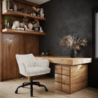 Brassex - Sandro Chaise de bureau - beige-Accoudoirs courbés avec détails capitonnés à canaux