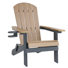 Backyard Lifestyles - Chaise Adirondack pliante avec porte-gobelet - Brun/Noir-Polystyrène durable et résistant aux intempéries de type HIPS, polystyrène à haute résistance aux chocs.